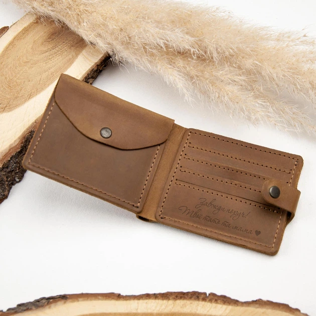 Гаманці з гравіюванням всередині на замовлення, Whisky, Malina Leather - зображення 2