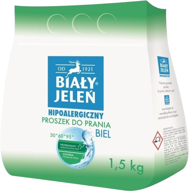 Proszek do prania Biały Jeleń Hipoalergiczny Biel 1.5 kg (5900133005932) - obraz 1