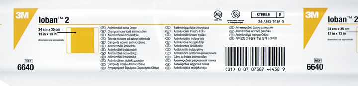 Пленка хирургическая 3M Ioban 2 6640EU №1 антимикробная 34 х 35 см (504613) - изображение 1