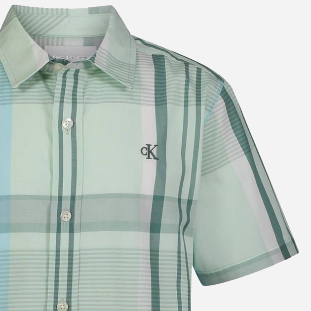 Подростковая рубашка в клетку для мальчика Calvin Klein 537124466 140 см Зеленая (1159821589) - Фото 3 Подростковая рубашка в клетку для мальчика Calvin Klein 537124466 140 см Зеленая (1159821589) - изображение 3