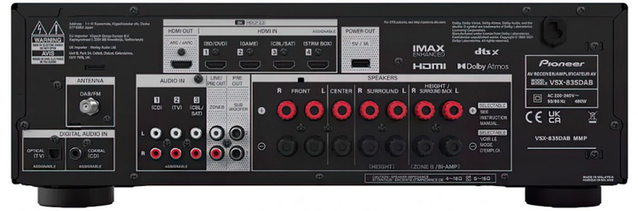 AV-ресивер Pioneer VSX-835 7.2 Ch Black (VSX835DABBMMP) - зображення 3