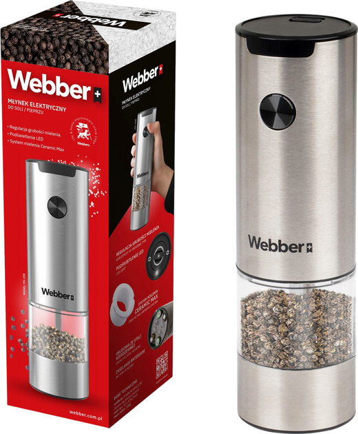 Młynek elektryczny do soli lub pieprzu Webber MK-20B (5907265029065) - obraz 6