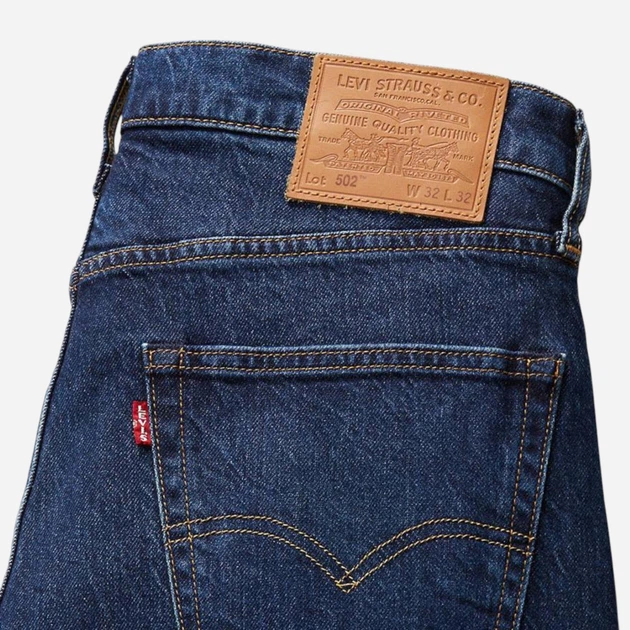 Jeansy męskie slim fit Levi's 502 Taper 29507-1460 36-34 Ciemnogranatowe (5401157271032) - obraz 6