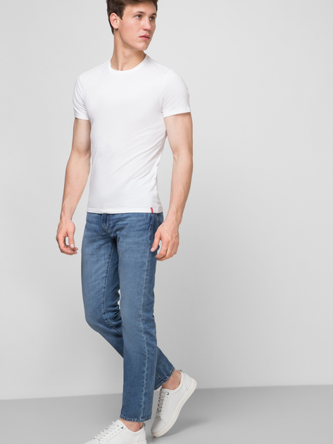 Набір футболок бавовняних довгих чоловічих Levi's Slim Crewneck 79541-0000 S 2 шт Білий (5400816578567) - зображення 4