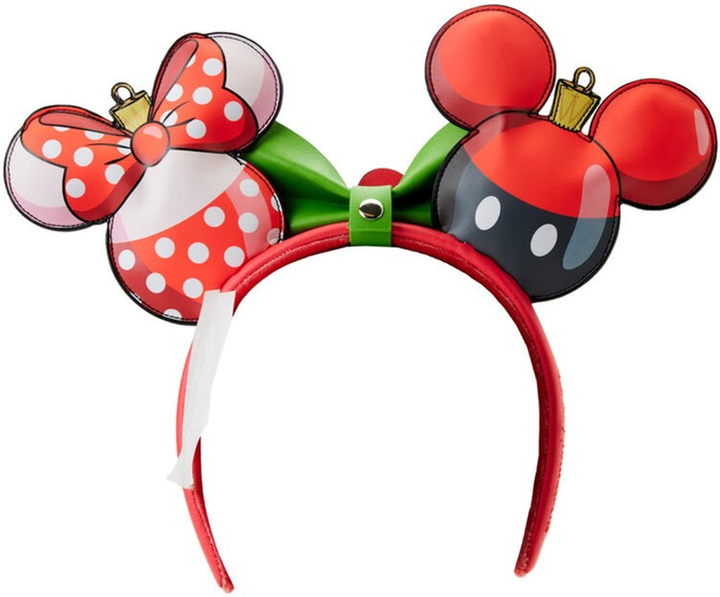 Обруч для волосся Loungefly Disney Mickey & Minnie Різдво з вушками (671803438170) - зображення 3