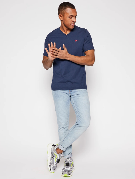 Футболка бавовняна чоловіча Levi's Original Hm Vneck 85641-0002 M Темно-синя (5400816647195) - зображення 3