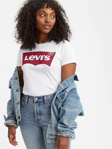 Футболка бавовняна жіноча Levi's The Perfect 17369-0053 XL Біла (5415212308816) - зображення 3