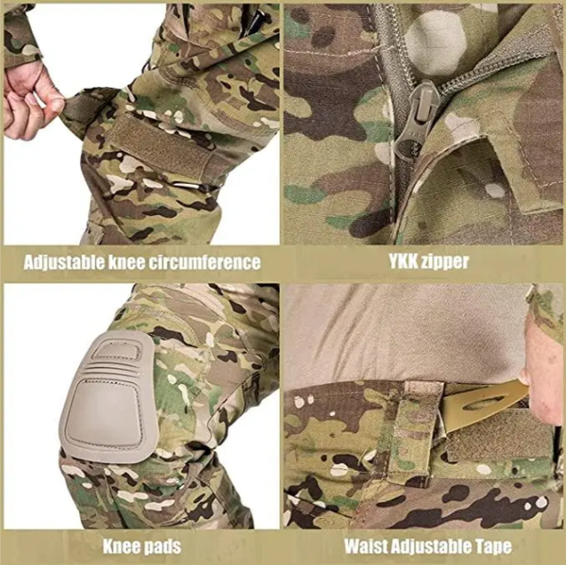 Тактичні штани IDOGEAR щільні з наколінниками XL Multicam - зображення 2
