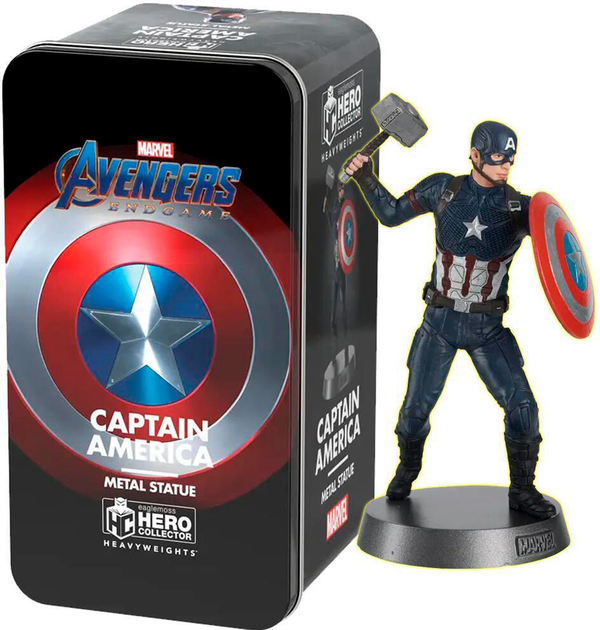 Фігурка Eaglemoss Hero Collector Marvel Avengers Heavyweights Captain America масштаб 1:18 з металевою коробочкою 12 см (5059072009737) - зображення 1