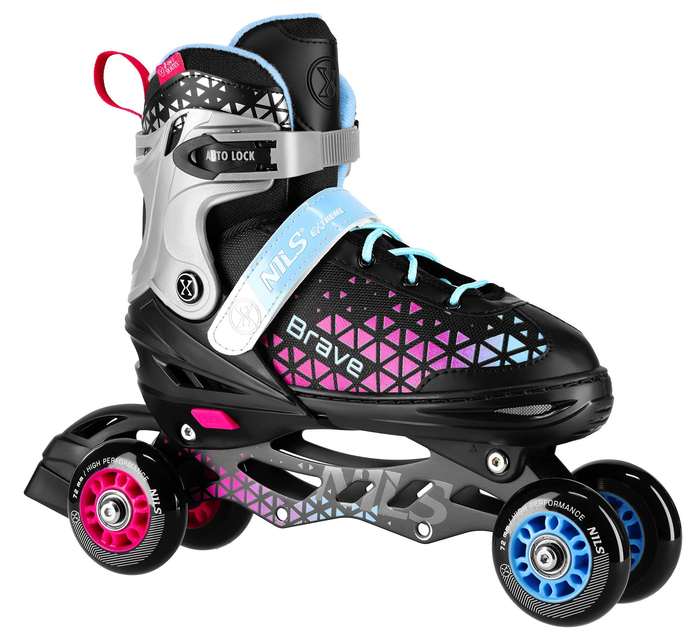 Łyżworolki Nils Extreme Brave 4 w 1 NH18190A 39-43 L Różowe (5907695556940) - obraz 3