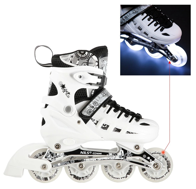 Łyżworolki Nils Extreme 4 w 1 NH10905 31-34 S LED Białe (5907695537246) - obraz 7
