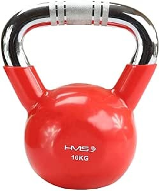 Kettlebell HMS zeliwny gumowany 10 kg czerwony KTC10 (5907695524260) - obraz 1