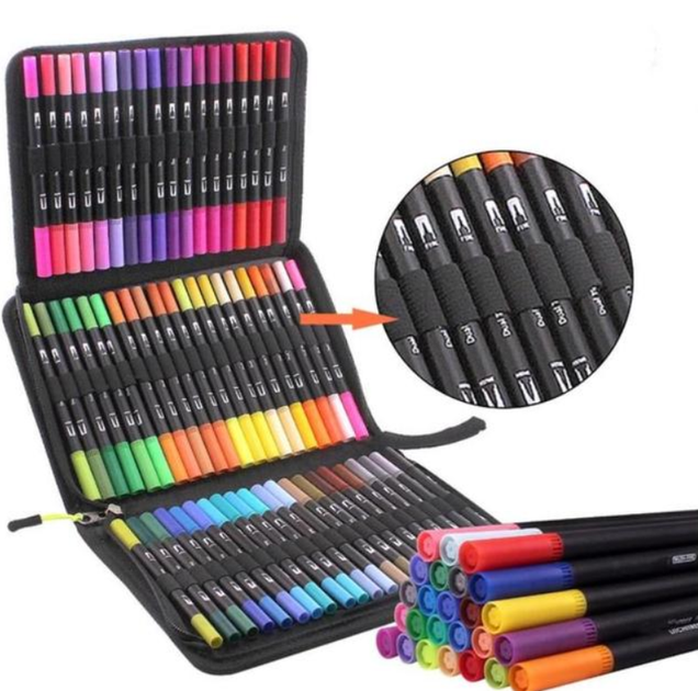 Набор акварельных маркеров Color Pencil AND 60 CD для рисования, с сумкой - изображение 4