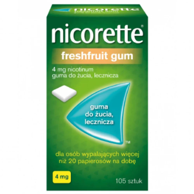 Нікотинова жувальна гумка з фруктовим смаком, Nicorette Freshfruit gum, 4mg/105 шт - зображення 1