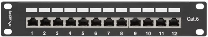 Panel krosowy Lanberg 10" 1U Cat6 12xRJ45 do szafy/racka serwerowego (PPF6-9012-B) - obraz 2