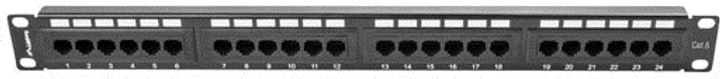 Panel krosowy Lanberg 19" 1U 24 porty Cat 6 UTP Black (PPU6-1024-B) - obraz 3