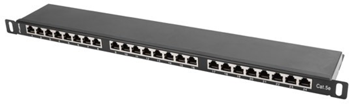 Патч-панель Lanberg 19" 0.5U 24 порти Cat 5e FTP Black (PPS5-0024-B) - зображення 4