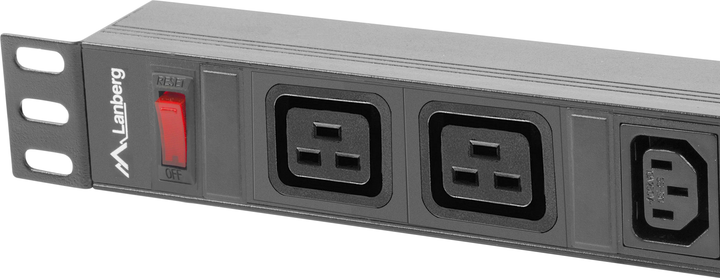 Listwa przeciwprzepięciowa Lanberg Rack 19" 1U 16A PDU PRO 10 gniazd 2 m Black (PDU-02I1908I-0200-C20-BK) - obraz 3