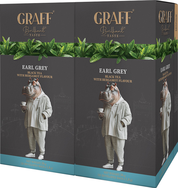 Акція на Упаковка чаю чорного Graff Earl Grey Байховий з ароматом бергамоту 20 пакетиків х 1.8 г x 2 пачки від Rozetka