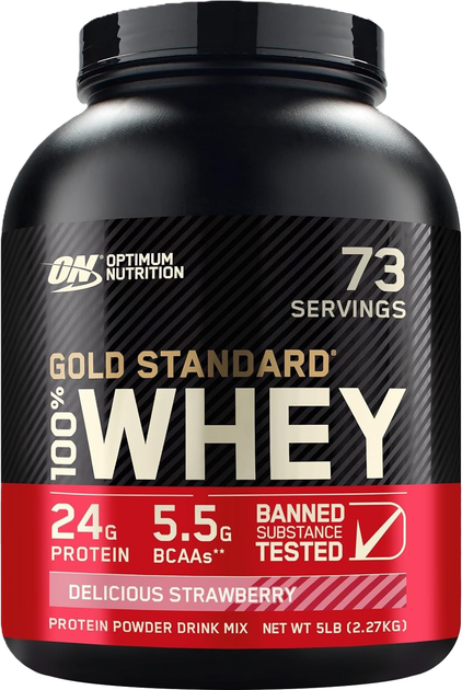 Протеїн Optimum Nutrition Whey Gold Standard 2270 г Полуниця (5060469988542) - зображення 1