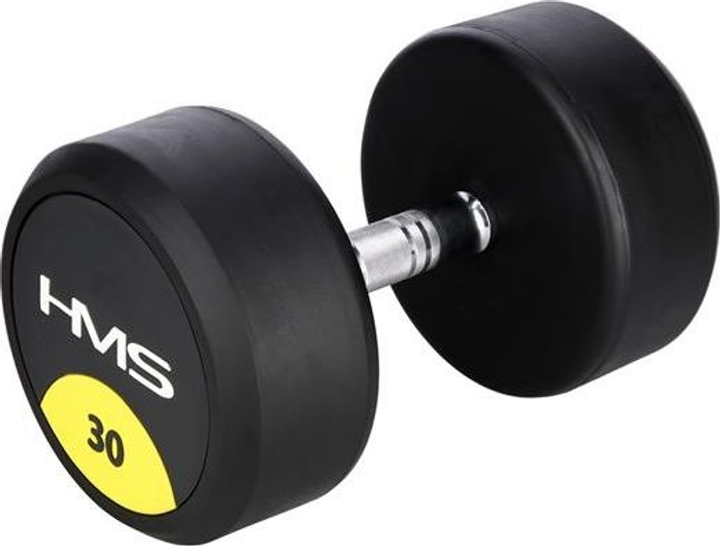 Hantla do ćwiczeń HMS HG PRO Ogumowana Stalowa 30 kg czarna (5907695539509) - obraz 1