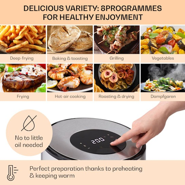 Мультипіч Klarstein Crisp-Pro Air Fryer 10041145 - зображення 3