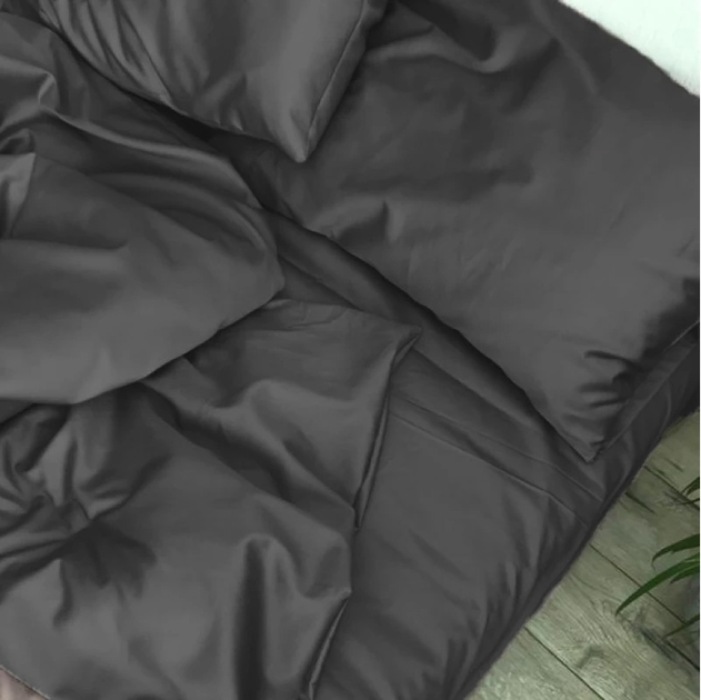 Акція на Наволочка MirSon Light Pro 10-005 Dark Gray Satin 40x40 см від Rozetka