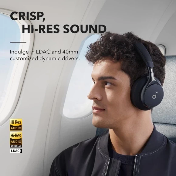 Навушники Anker SoundСore Space One Black (A3035G11) - Фото 8 Навушники Anker SoundСore Space One Black (A3035G11) - изображение 8