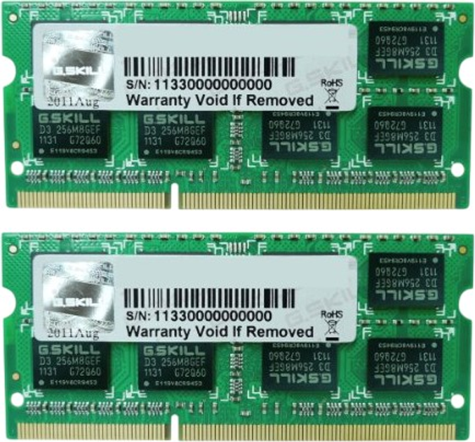 Pamięć RAM G.Skill SO-DIMM DDR3-1600 8192MB PC3-12800 (Kit of 2x4096) Standard (F3-1600C9D-8GSL) - obraz 1