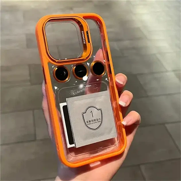 Чохол iPhone 15 Pro Max Crystal Stand Camera pink - изображение 8