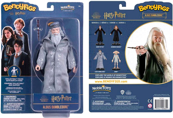 Фігурка з аксесуарами Noble Collection Harry Potter Dumbledore with wand Bendyfigs 19 см (849421006822) - зображення 3