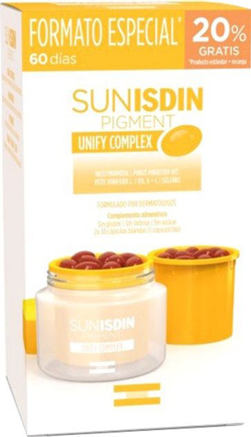 Вітаміни Isdin SunIsdin Pigment Unify Complex Набір 30+30 капсул (8429420265899) - зображення 1