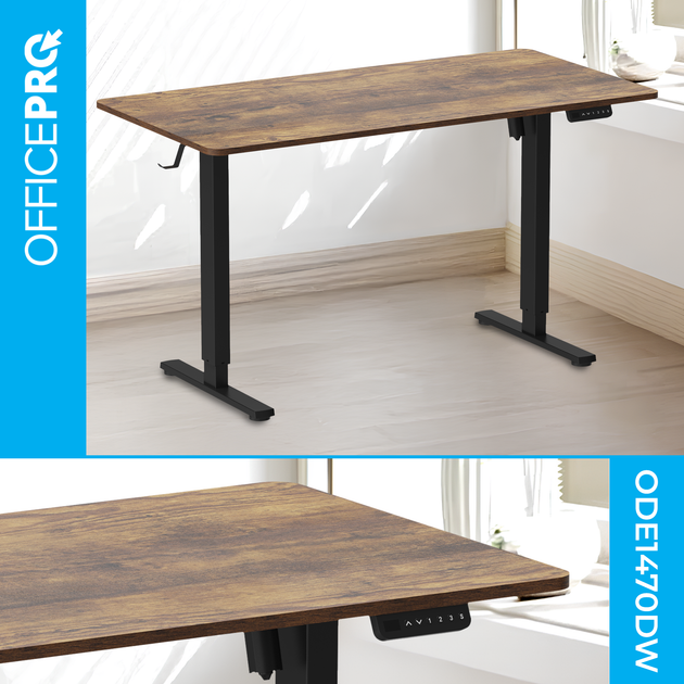 Стол с электрорегулировкой высоты OfficePro ODE1470DW 1400 х 700 мм Dark Wood/Black (ODE1470DW) - изображение 4