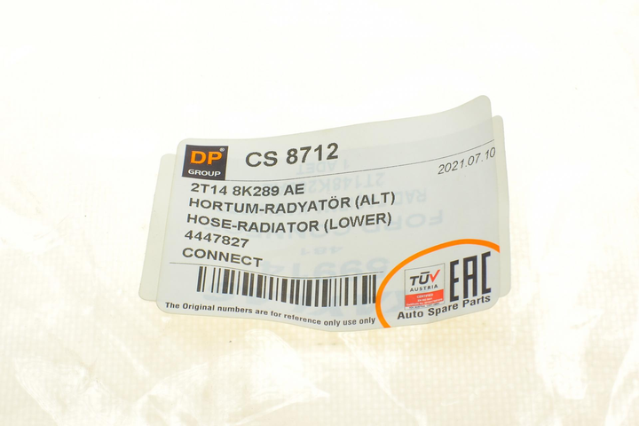 Патрубок радіатора Ford Transit Connect 1.8Di/TDCi 02-13 - CS 8712 DP - зображення 2