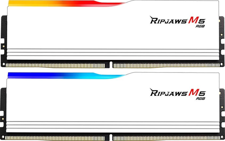 Pamięć RAM G.Skill DDR5-5200 49152MB PC5-41600 (Kit of 2x24576) Ripjaws M5 RGB White (F5-5200J4040A24GX2-RM5RW) - obraz 1