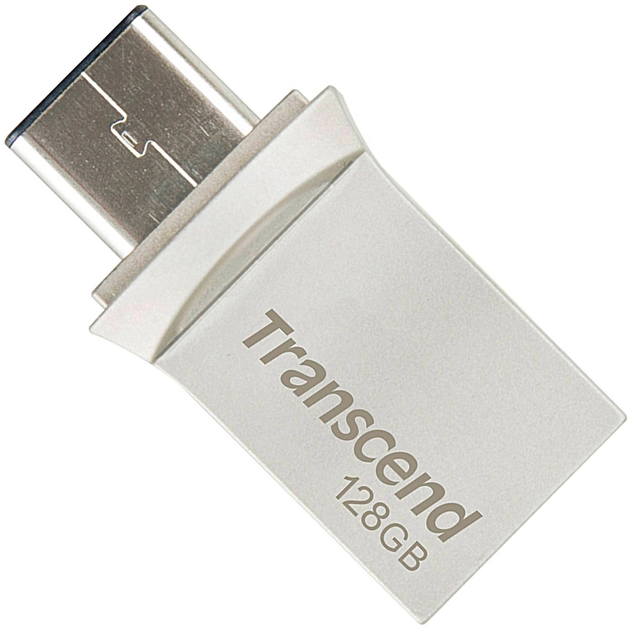 Pendrive USB Transcend JetFlash 890 128GB USB 3.1 Gen1 + Type-C Silver (TS128GJF890S) - obraz 2