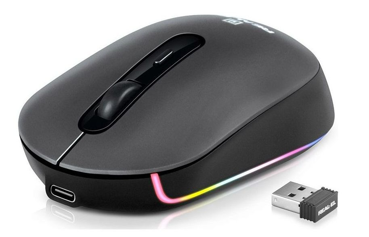 Мышка REAL-EL RM-470W Wireless/Bluetooth Dark Gray (EL123200049) - изображение 1