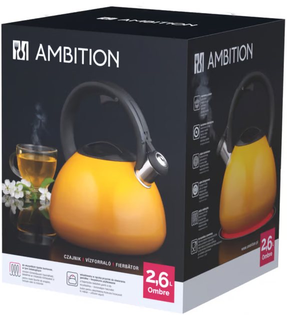 Czajnik Ambition Ombre żółty 2.6 l (5904134508737) - obraz 2