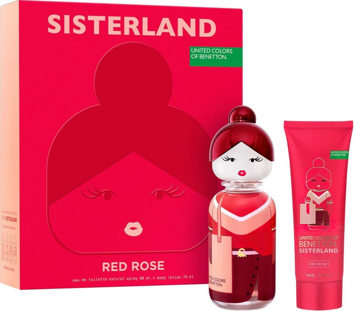 Zestaw damski United Colors of Benetton Sisterland Red Woda toaletowa 80 ml + Balsam do ciała 75 ml (8433982026942) - obraz 1