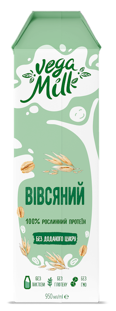 Упаковка напою рослинного Vega Milk вівсяного ультрапастеризованого 950 мл х 12 шт (4820192262286) - зображення 3