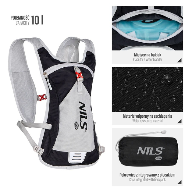 Туристичний рюкзак Nils Camp tripper 10 л чорний NC1708 (5907695546361) - зображення 5