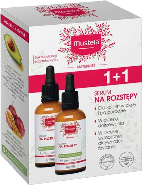 Сироватка проти розтяжок Mustela Maternite 2 x 45 мл (5908216299339) - зображення 1