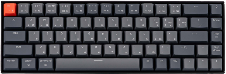 Клавіатура Keychron K6 68 Key Gateron Red (K6O1) підсвітка, чорна 290974 - зображення 1