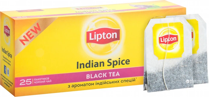 Чай черный пакетированный Lipton Indian Spice 25 пакетиков