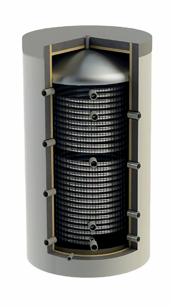 Теплоакумулятор HEATON Apollo 1500 л два нерж. ТО ізоляція 60 мм - изображение 2