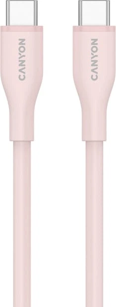 Kabel Canyon CC60SC10 Type-C to Type-C 60W 1 m Silicon Pink Sand (CNS-CC60SC10PS) - obraz 2