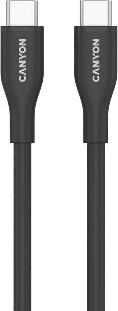 Kabel Canyon CC60SC10 Type-C to Type-C 60W 1 m Silicon Black (CNS-CC60SC10B) - obraz 2