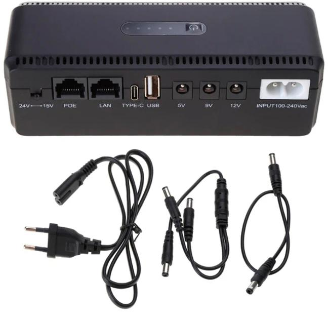 (ИБП) UPS для роутера/терминала DC1018P - 12V/ 9V/ 5V 10400 mAh 18W черный (Дизайн 3, компактный) - изображение 2