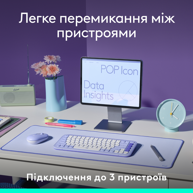 Клавиатура беспроводная Logitech POP Icon Keys Wireless Rose (920-013073) - изображение 7