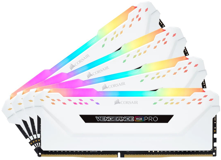 Pamięć RAM Corsair DDR4-3200 32768MB PC4-25600 (Kit of 4x8192) Vengeance RGB Pro White (CMW32GX4M4C3200C16W) - obraz 1